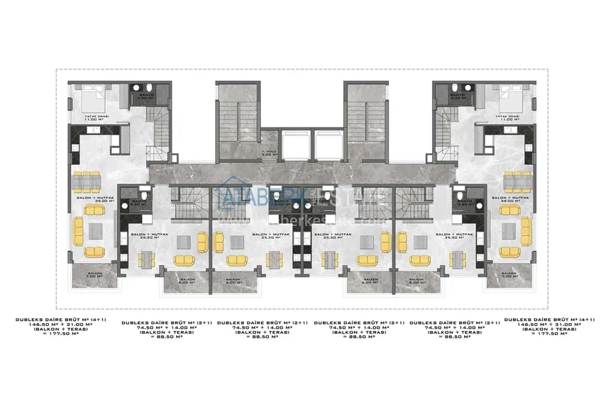Купить дешево Современный жилой комплекс семейного типа на этапе строительства в Алании, район Демирташ 3 