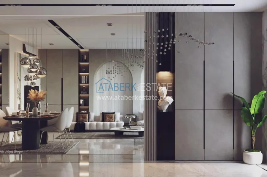 Приобрести Роскошный проект - ультрасовременный коттеджный комплекс на холмах района Тепе, Алания 1 