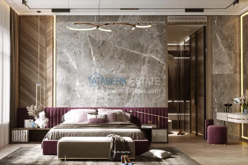 Приобрести Роскошный проект - ультрасовременный коттеджный комплекс на холмах района Тепе, Алания 27 