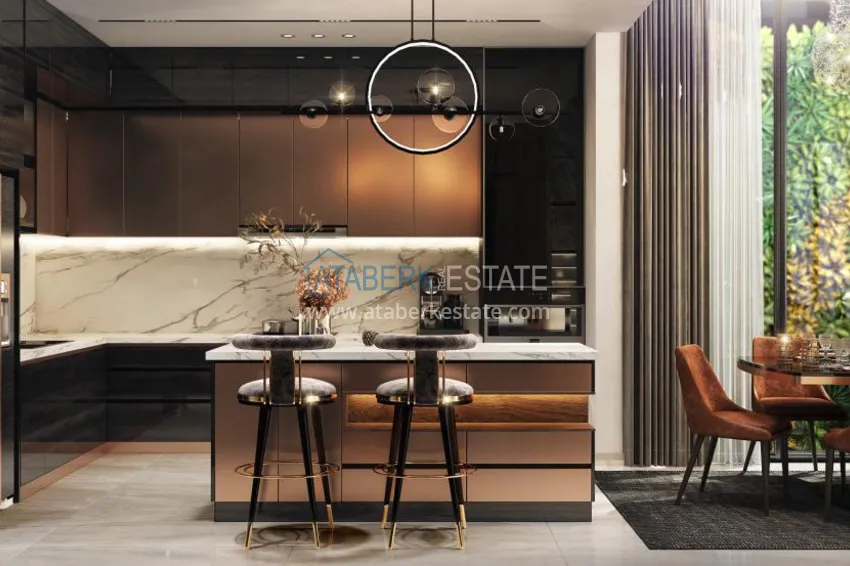 Приобрести Роскошный проект - ультрасовременный коттеджный комплекс на холмах района Тепе, Алания 3 