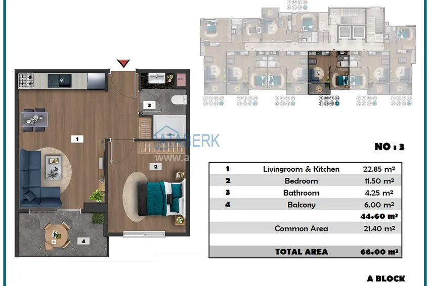 Купить дешево Проект офф-плана – многоквартирный комплекс с отельной инфраструктурой в районе Паяллар 12 