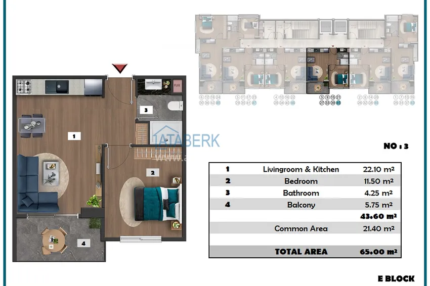 Купить дешево Проект офф-плана – многоквартирный комплекс с отельной инфраструктурой в районе Паяллар 27 
