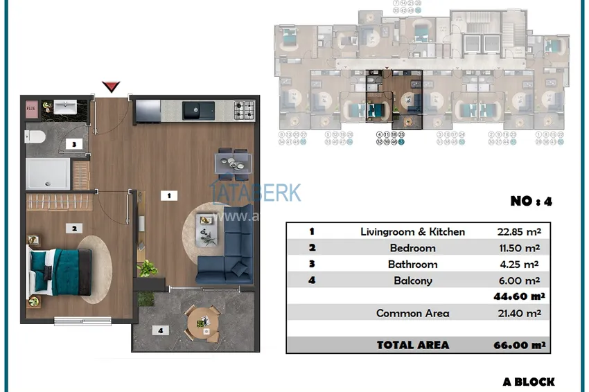Купить дешево Проект офф-плана – многоквартирный комплекс с отельной инфраструктурой в районе Паяллар 13 