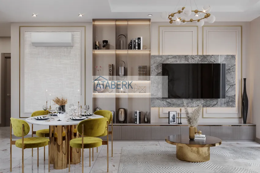 Приобрести Квартиры в центре Алании в 150 метрах от пляжа Клеопатра на этапе котлована  2 