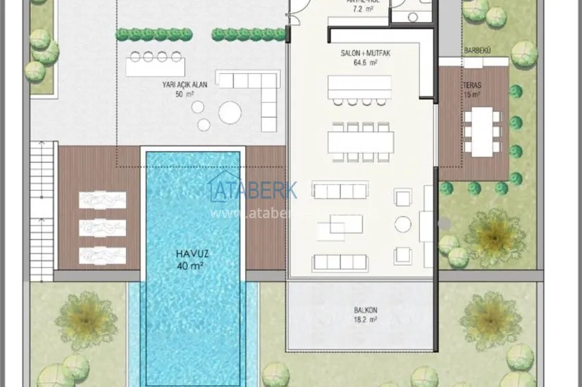 Купить дешево Роскошный проект - ультрасовременный коттеджный комплекс на холмах района Тепе, Алания 3 