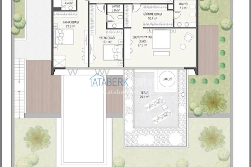 Купить дешево Роскошный проект - ультрасовременный коттеджный комплекс на холмах района Тепе, Алания 4 