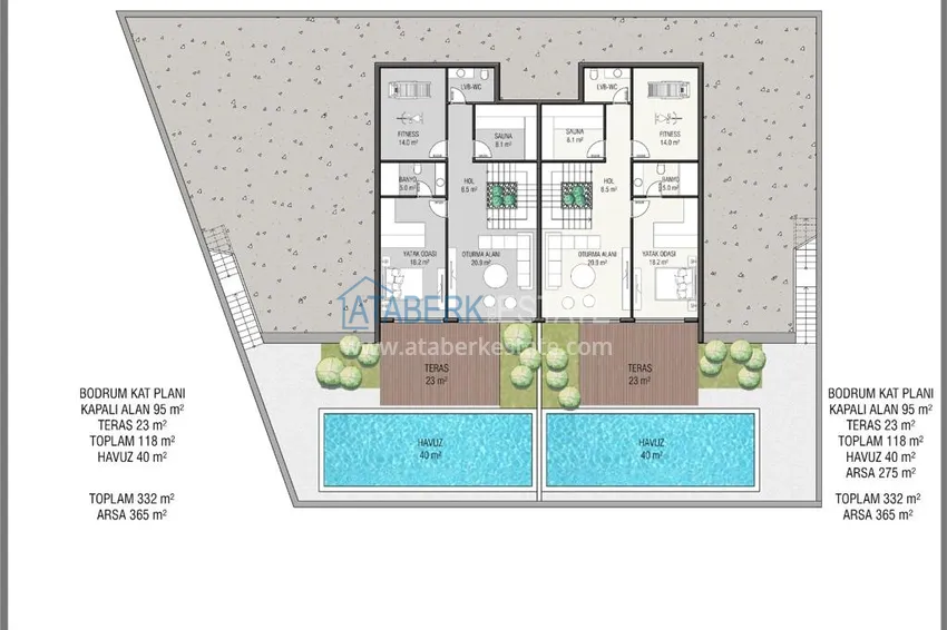 Купить дешево Роскошный проект - ультрасовременный коттеджный комплекс на холмах района Тепе, Алания 1 
