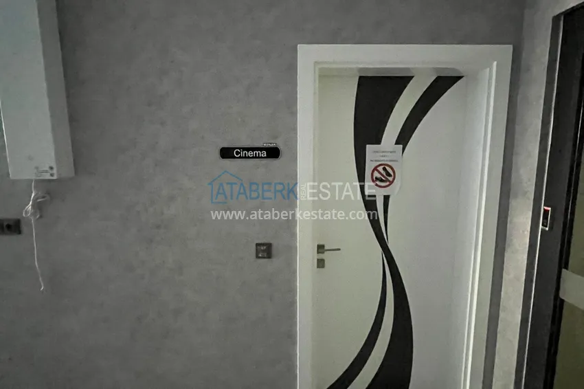 Квартира 1+1 с боковым видом на море в элитном комплексе с частным пляжем, Каргыджак – Алания 38 