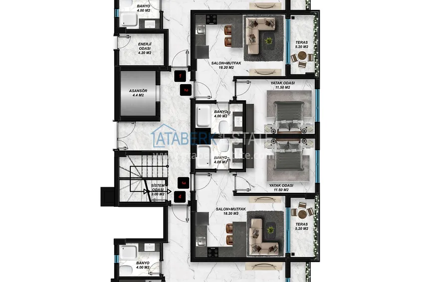 Купить дешево Недвижимость от застройщика на этапе строительства в Газипаше  6 