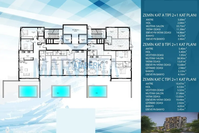 Купить дешево Стильный и современный новый проект в районе Аяш-Мерсин. 1 