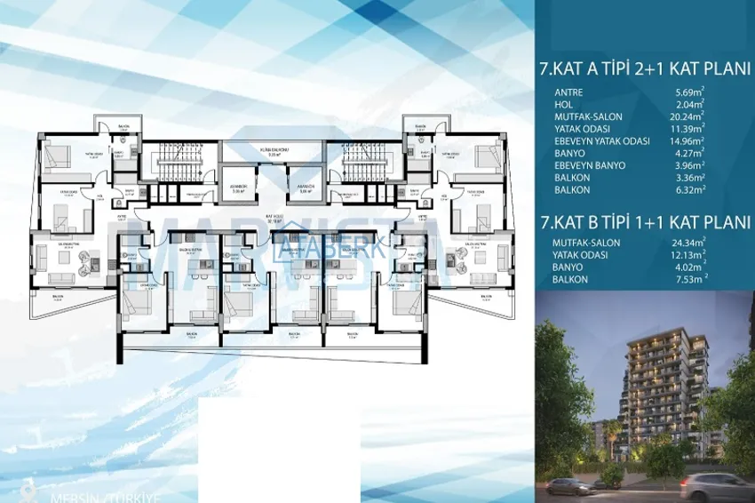 Купить дешево Стильный и современный новый проект в районе Аяш-Мерсин. 10 