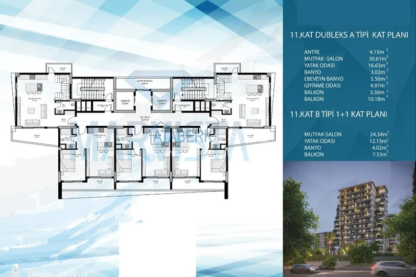 Купить дешево Стильный и современный новый проект в районе Аяш-Мерсин. 13 