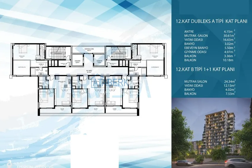 Купить дешево Стильный и современный новый проект в районе Аяш-Мерсин. 14 