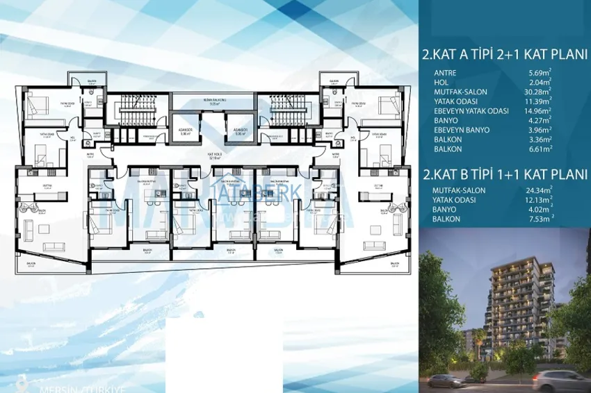 Купить дешево Стильный и современный новый проект в районе Аяш-Мерсин. 2 