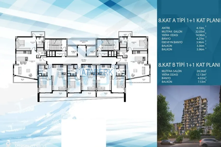 Купить дешево Стильный и современный новый проект в районе Аяш-Мерсин. 9 