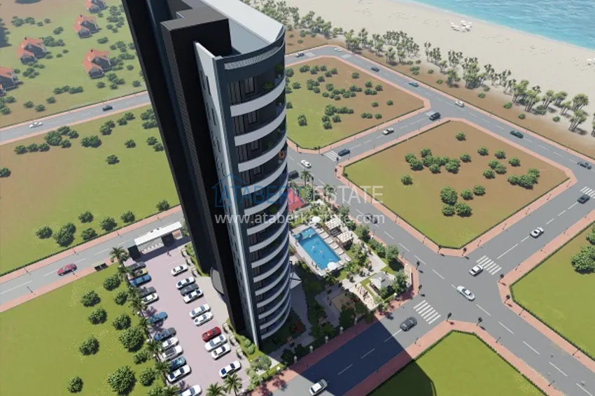 Квартиры 1+1 на этапе строительства в популярном микрорайоне Мерсина-Томюк. 13 