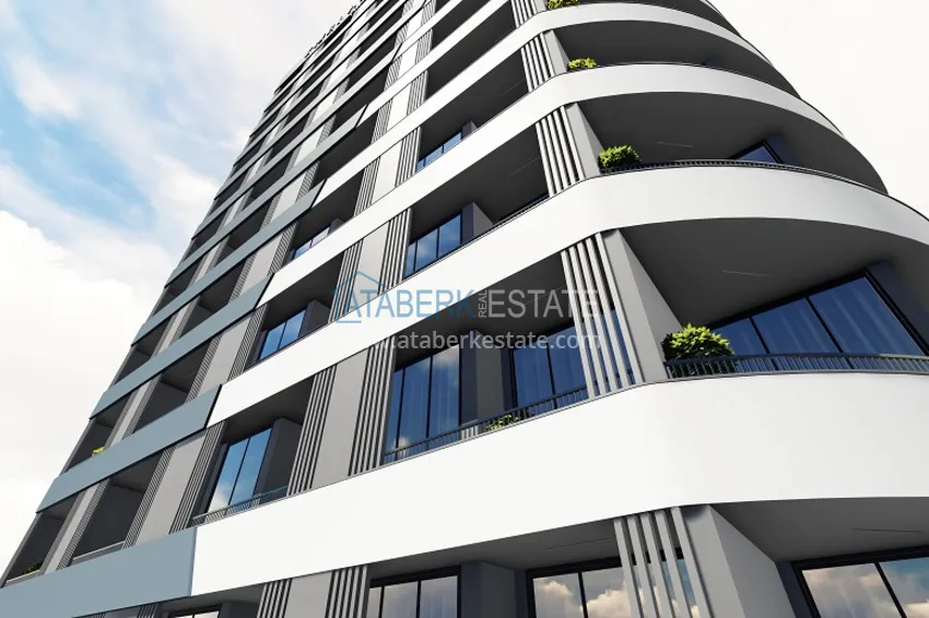 Квартиры 1+1 на этапе строительства в популярном микрорайоне Мерсина-Томюк. 14 