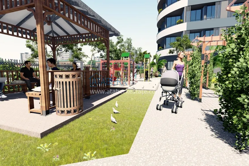 Квартиры 1+1 на этапе строительства в популярном микрорайоне Мерсина-Томюк. 28 