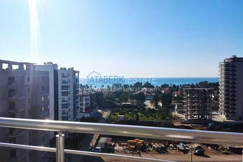 Квартира 2+1 с видом на море, в комплексе с инфраструктурой в районе Каргыпынары-Мерсин 4 