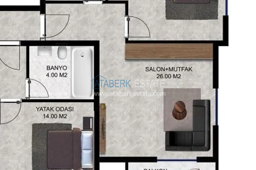 Купить дешево Квартира от инвестора в строящемся комплексе в 200 метрах от моря в Алании, Окурджалар 2 