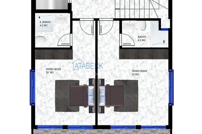 Купить дешево Виллы премиум-класса на начальном этапе строительства в горном районе Алании - Тепе 1 