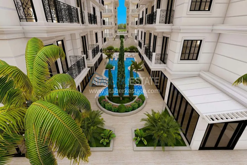 Квартира в строящемся комплексе - центр Алании в 350 м от пляжа Клеопатра 10 