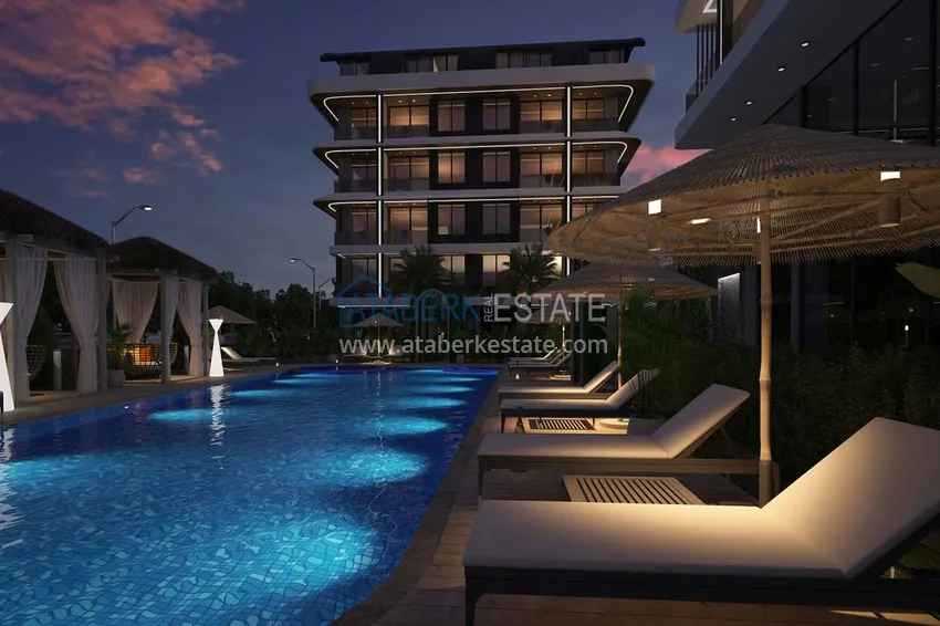 Квартиры и пентхаусы в комплексе на этапе строительства – Алания, район Каргыджак 12 