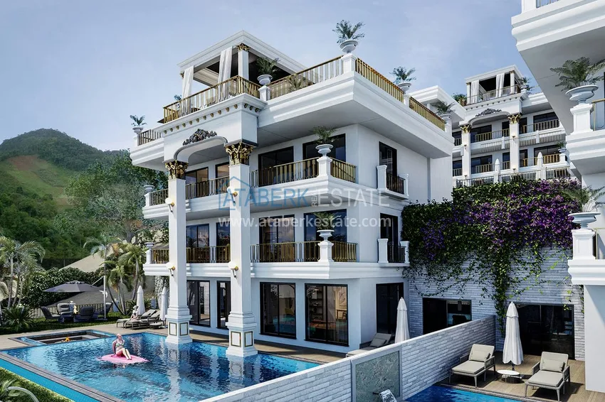 Виллы премиум-класса на начальном этапе строительства в горном районе Алании - Тепе 12 