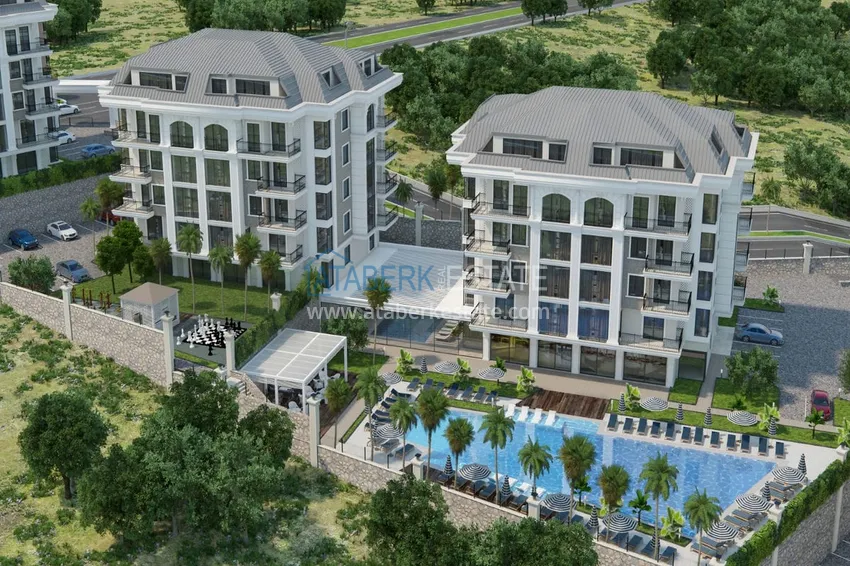 Квартира 3+1 с отдельной кухней и авторской отделкой в эксклюзивном жилом комплексе, район Оба – Алания 12 