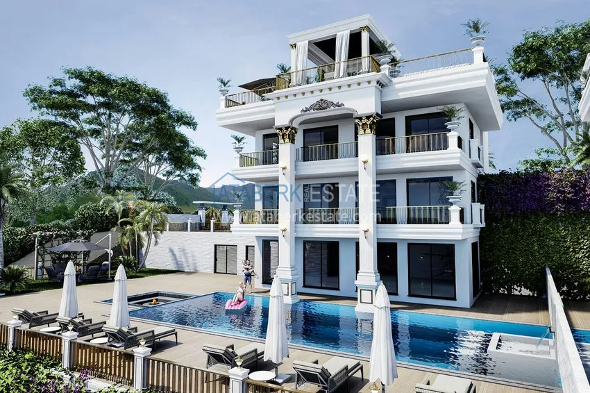 Виллы премиум-класса на начальном этапе строительства в горном районе Алании - Тепе 13 