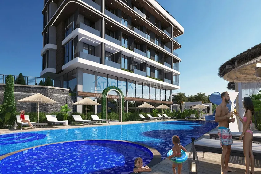 Квартиры и пентхаусы в комплексе на этапе строительства – Алания, район Каргыджак 15 