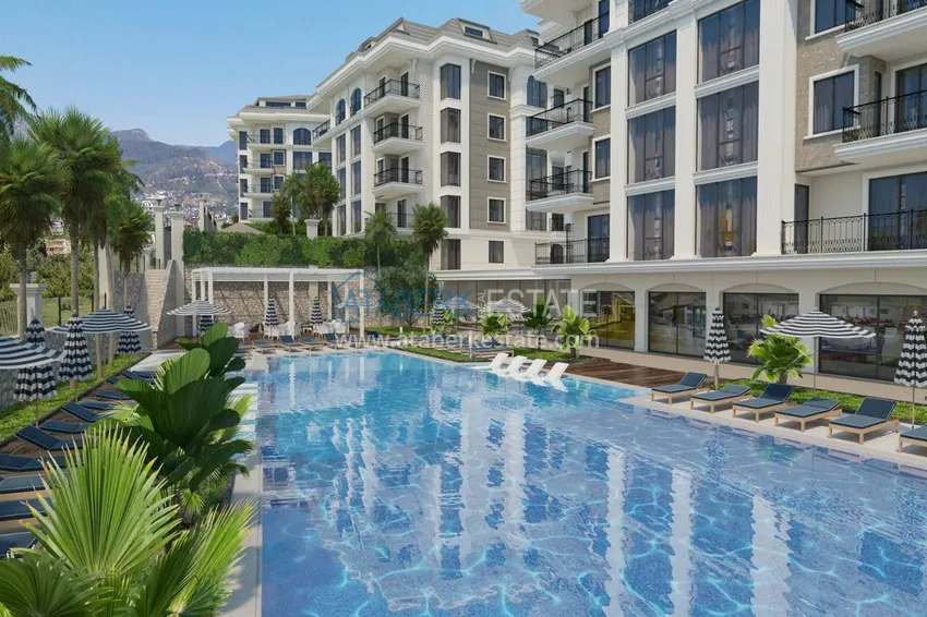 Квартира 3+1 с отдельной кухней и авторской отделкой в эксклюзивном жилом комплексе, район Оба – Алания 14 