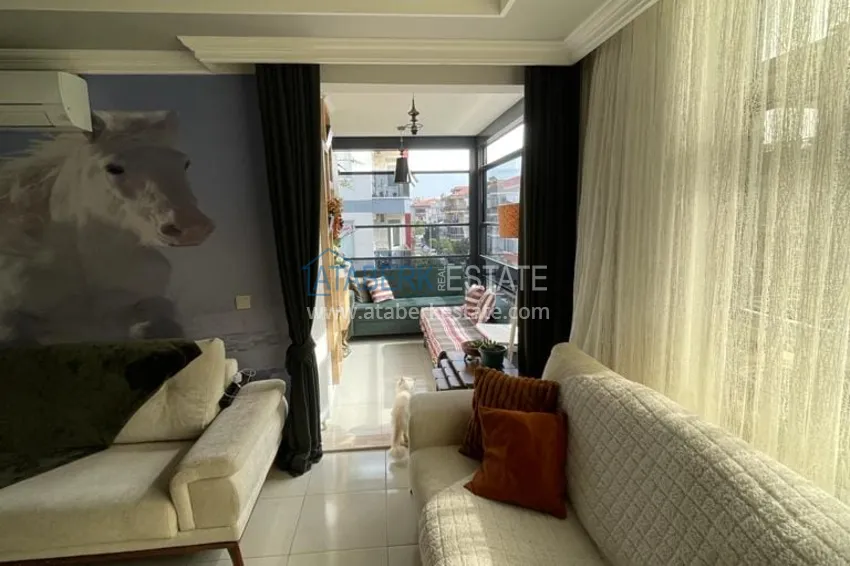 Приобрести Трёхкомнатная квартира с застекленным балконом, рядом с морем, район Оба - Алания  16 