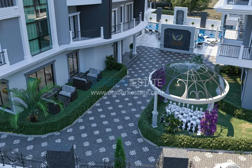 Квартира 1+1 на этапе строительства, от инвестора в комплексе центр Алании 11 