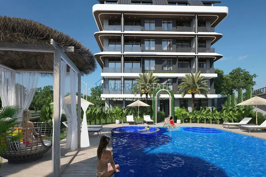 Квартиры и пентхаусы в комплексе на этапе строительства – Алания, район Каргыджак 17 