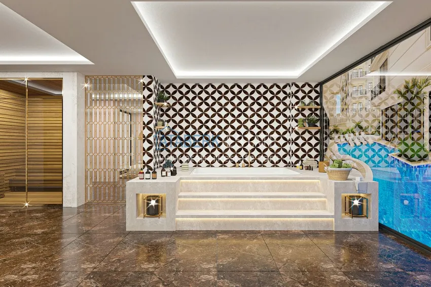 Квартира в строящемся комплексе - центр Алании в 350 м от пляжа Клеопатра 19 