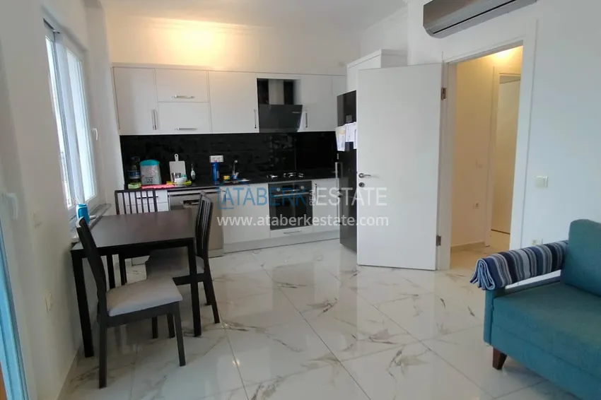 Пентхаус-дуплекс с двумя спальнями и застекленным балконом в районе Оба, Алания 1 