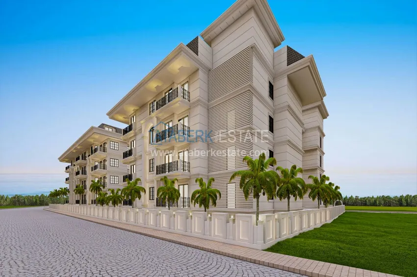 Квартира в строящемся комплексе - центр Алании в 350 м от пляжа Клеопатра 1 