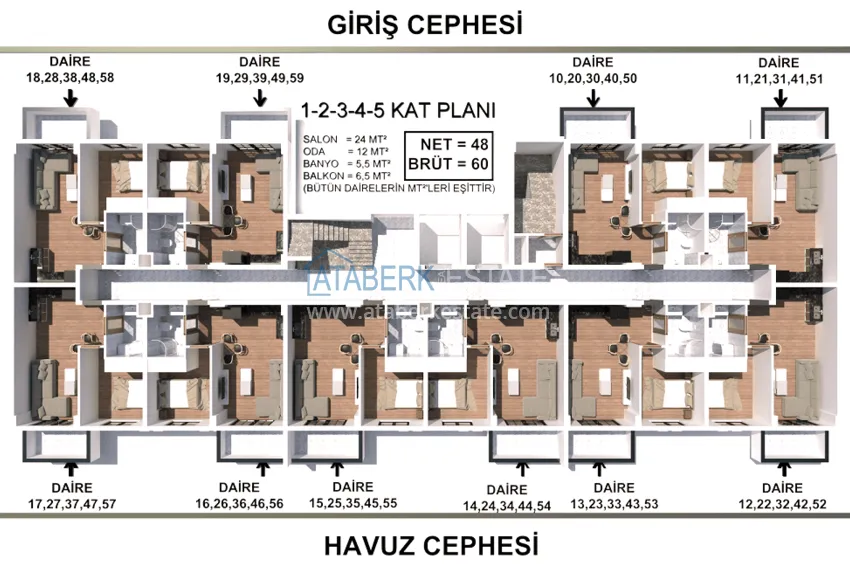 Купить дешево Квартиры и пентхаусы в центре Газипаши с рассрочкой в комплексе на этапе строительства 6 