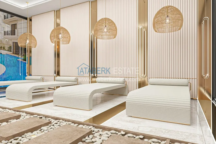 Квартира в строящемся комплексе - центр Алании в 350 м от пляжа Клеопатра 23 