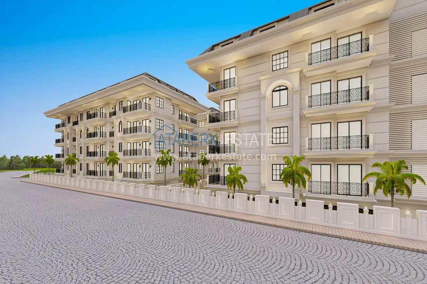 Квартира в строящемся комплексе - центр Алании в 350 м от пляжа Клеопатра 2 