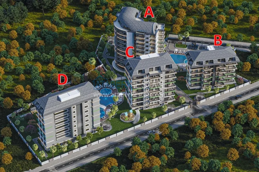 Квартира 1+1 от инвестора в комплексе на заключительном этапе строительства, район Авсаллар – Алания 2 