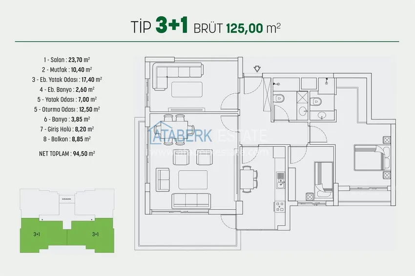 Купить дешево Недвижимость на этапе строительства – комплекс семейного типа в Дошемеалты, Анталья 2 