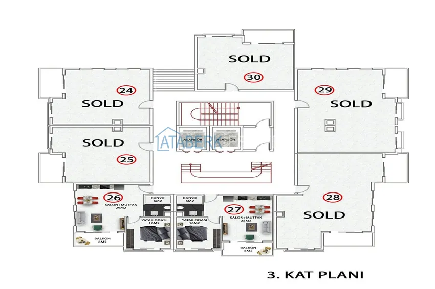 Купить дешево Квартиры в Авсалларе от надежного застройщика с рассрочкой под 0%  3 