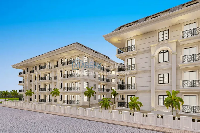 Квартира в строящемся комплексе - центр Алании в 350 м от пляжа Клеопатра 3 