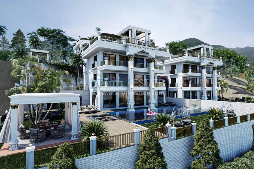 Виллы премиум-класса на начальном этапе строительства в горном районе Алании - Тепе 3 