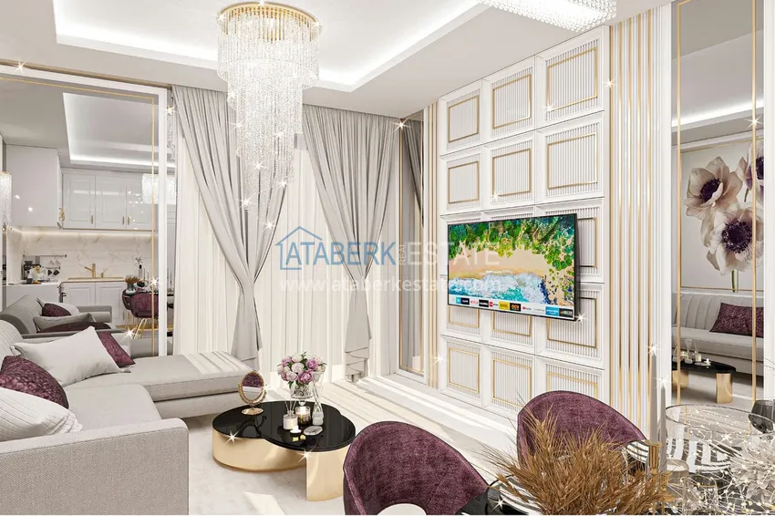 Приобрести Квартира в строящемся комплексе - центр Алании в 350 м от пляжа Клеопатра 5 