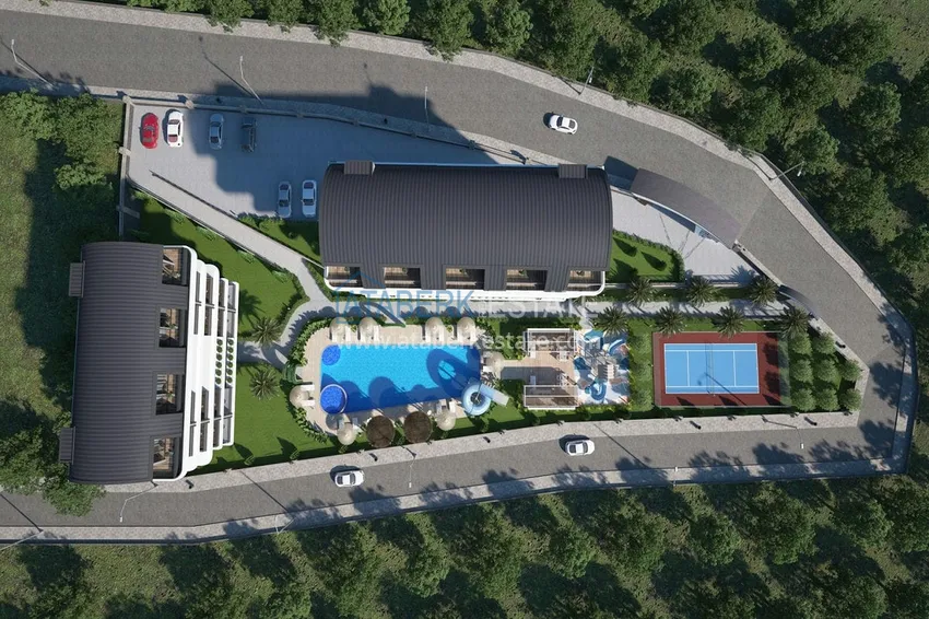 Квартиры и пентхаусы в комплексе на этапе строительства – Алания, район Каргыджак 4 