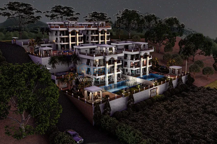 Виллы премиум-класса на начальном этапе строительства в горном районе Алании - Тепе 4 