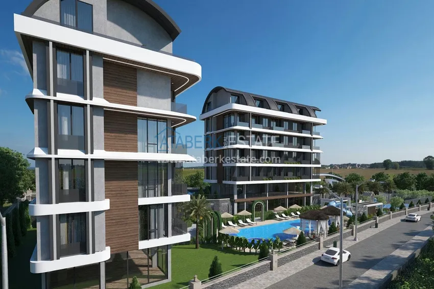 Квартиры и пентхаусы в комплексе на этапе строительства – Алания, район Каргыджак 5 